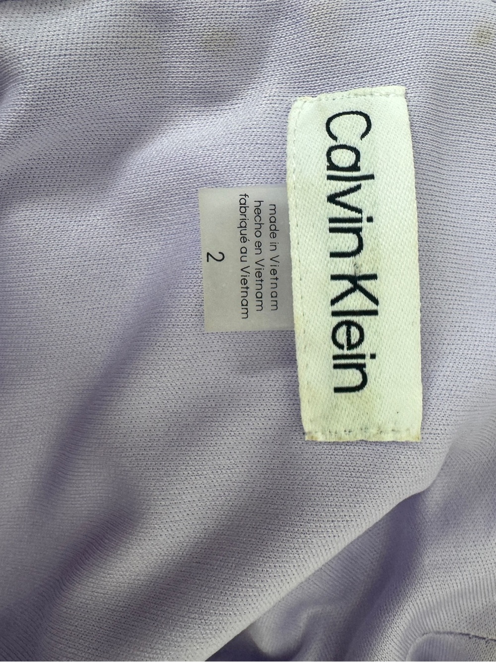 Calvin Klein Lavender Sleeveless Sheath Dress Gold Zip Size 2 - Picture 5 of 10